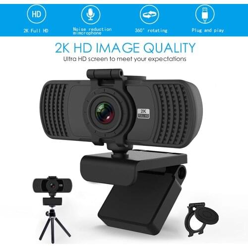 2K Webcam HD 1080P Webcam Computer PC WebCamera with Microphone for Live Broadcast Video Calling Conference Work Camaras Web PC