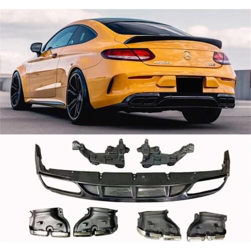 Sexy2021 W205 For Benz C-class C200c300c63coupe Two Door Modified Carbon Fiber Ed1 Rear Lip and Tail Throat