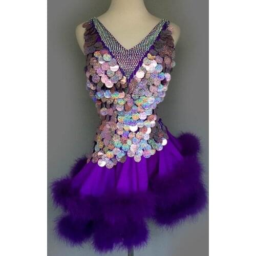 New style latin dance costume sexy sequins feather latin dance dress for women latin dance competition dresses A48 S-4XL