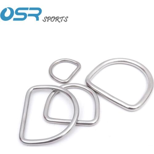 Scuba diving 304 stainless steel D-ring Straight 4 sizes for attaching on BCD SMB bags climbing accessory
