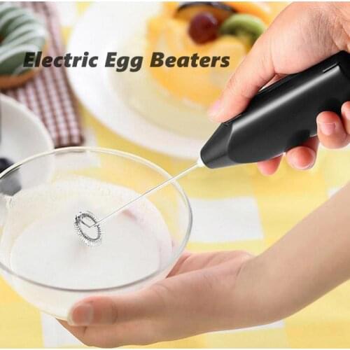 1PC Electric Egg Beater Stainless Steel Milk Drink Mixer Mini Handle Coffee Whisky Stirrer Kitchen Bar Practical Egg Beater Tool