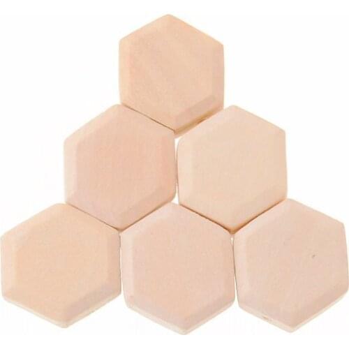10pcs 22x21mm Nature Wood hexagon Spacer Beads For Baby DIY Crafts Kids Toys Spacer Beading Bead Jewelry Making DIY