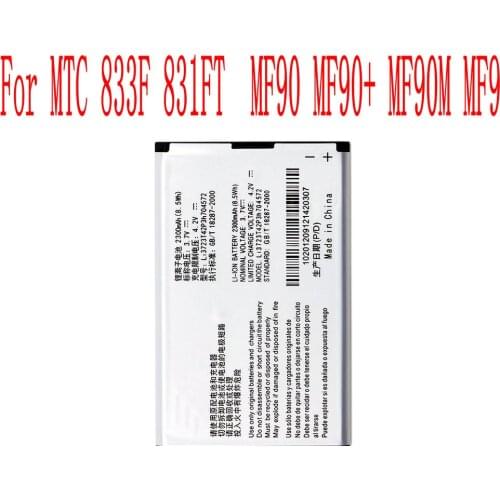 100% New High Quality 2300mAh Li3723T42P3h704572 Battery For ZTE MTC 833F 831FT MF90 MF90+ MF90M MF91 Cell Phone