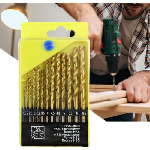 13Pcs Bit Twist-shaped Multipurpose 1.5mm-6.5mm Round Shank Engraving Instrument for Cutting Twist Drill Bits Tools Parts