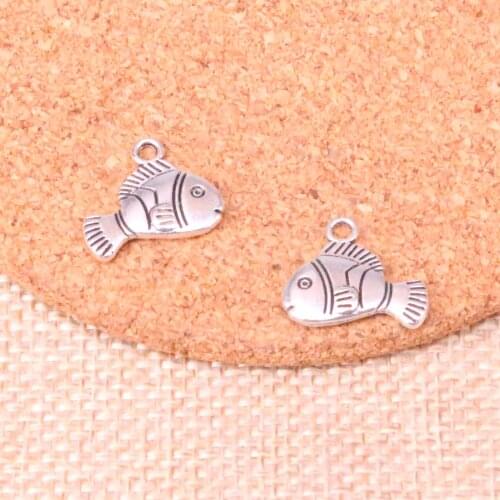 20pcs Clown Fish Charms Metal Pendants for Bracelet and Necklace Jewelry DIY Handmade 17*14mm