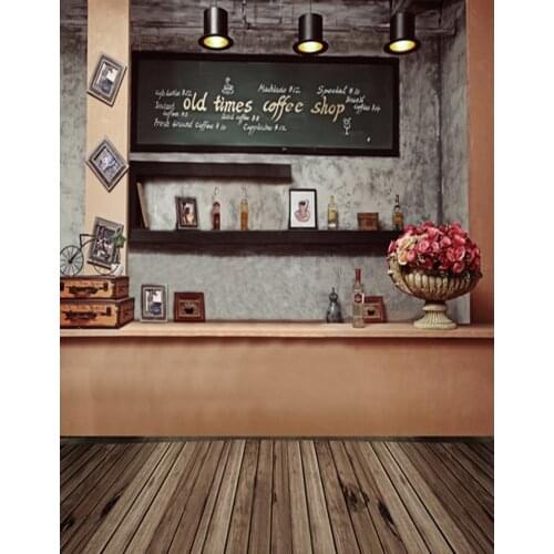 5x7ft Coffee Shop Wooden Floor Photography Backdrops Photo Props Studio Background