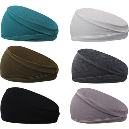 6PCS solid color Headbands Elastic Cotton Headbands Breathable Sports Headbands for Running Hiking Yoga exercise Dropshipping