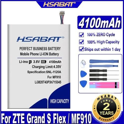 HSABAT 4100mAh Li3820T43P3h715345 Battery for ZTE Grand S Flex / For ZTE MF910 MF910S MF910L MF920 MF920S MF920W