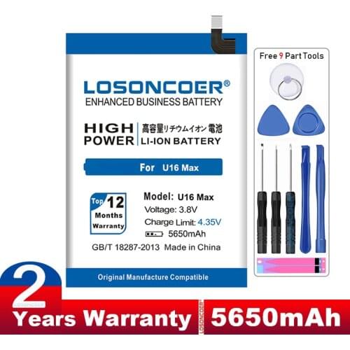 LOSONCOER 5650mAh U16 Max Battery for Oukitel U16 Max Good Quality Phone Batteries