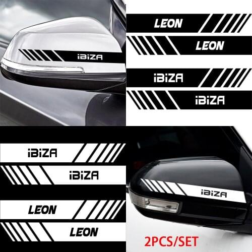 2pcs Car Stickers Rearview Mirror Decals Reflective Strip Tape For SEAT Ibiza Leon Ateca Formentor FR Auto styling Accessories