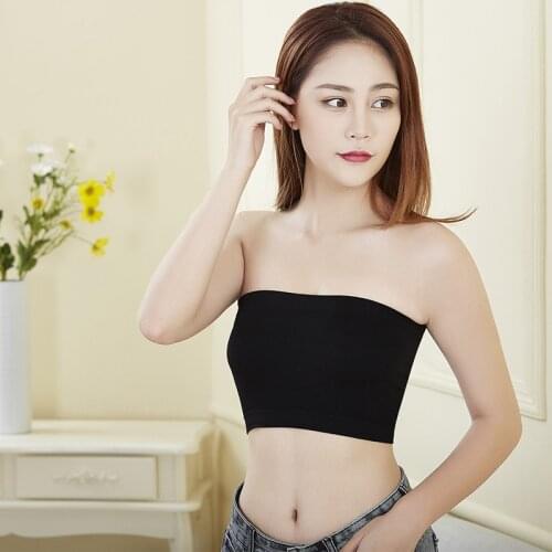 Womens Sexy Bandeau Bra Strapless Brarette Summer Seamless Top Solid Breathable Casual Tank Soft Push Up No-Padded Bralette