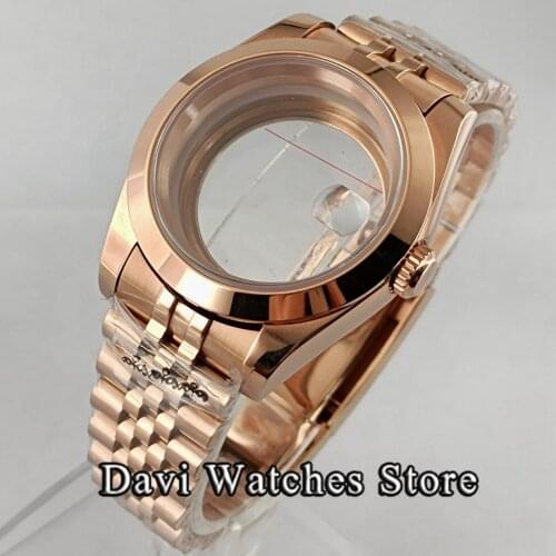 New Sterile 40mm Seeing Back Sapphire Watch Case Jubilee Fit NH35 NH36 ETA 2836 Miyota 8215 821A Mingzhu DG 2813 3804 Movement