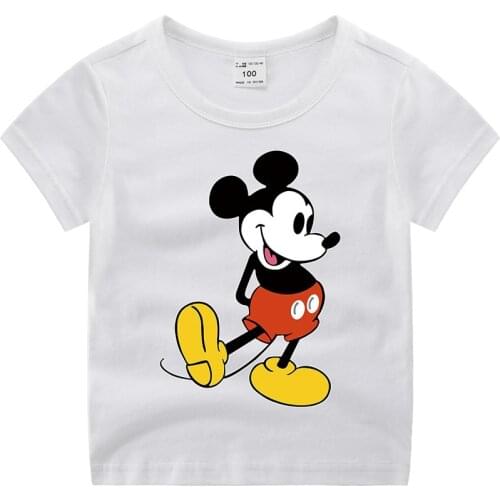 Mickey Baby boys t shirt kids Cartoon white tee shirt fille clothes garcon Short Sleeves tops Children Fashion cotton t-shirt