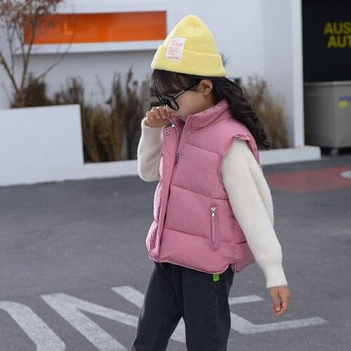 Childrens Warm Black Vest for Kids Boy Girls 2021 Winter Sleeveless Down Jacket Coat Children Thicken Waistcoat 4 6 8 10 12 Yrs