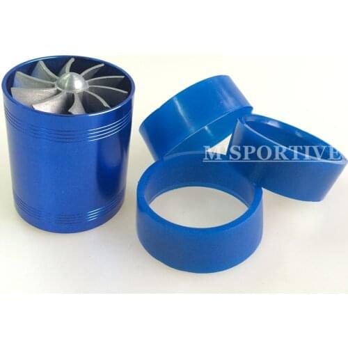 Double Supercharger Turbine Turbo Charger Air Intake Gas Fuel Saver Fan Car