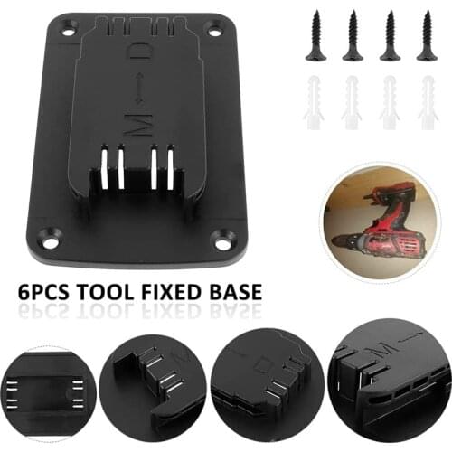 6 Pack Battery Fixed Seat, Tool Holder for Dewalt 20V Drill Mount Fit for Mil M18 Tools Drill Mount Holder with Screws