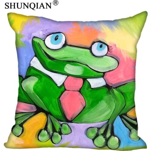 Hot Sale New Custom Frog Square Pillowcases zipper Fashion Custom Pillow Case Cover Decorative