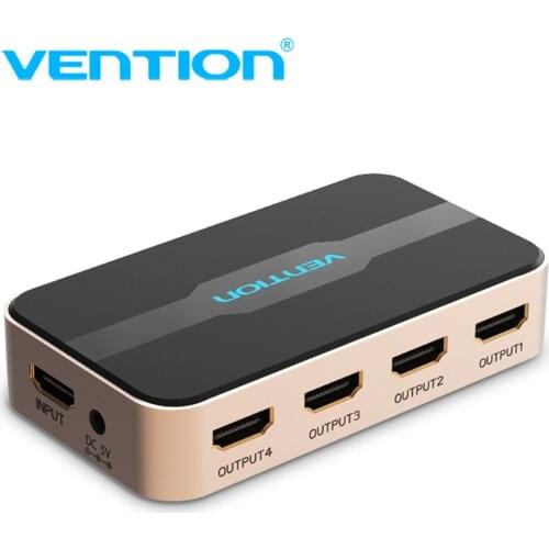 Vention HDMI 1x4 Splitter 1 In 4 Out For TVbox PS34 Laptop HDMI Switch Adapter With Power Supply HD Switcher 4kX2k 3D Sp 1 for 4