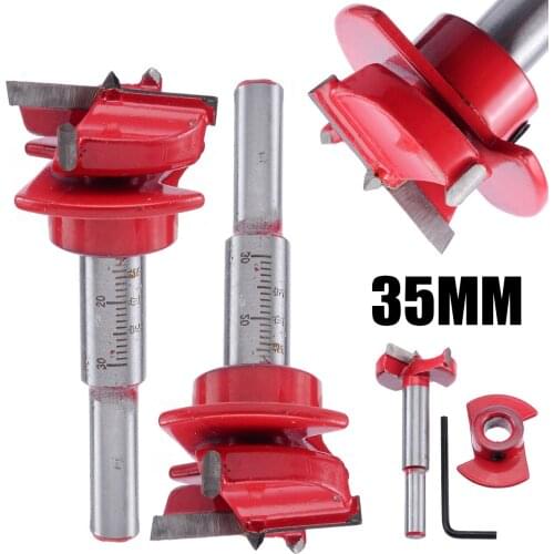 35mm Woodworking Alloy Position Locating Drill Wood Hinge Forstner Boring Hole Saw Drill Cutter 35 Position Drill +Hex Wrench