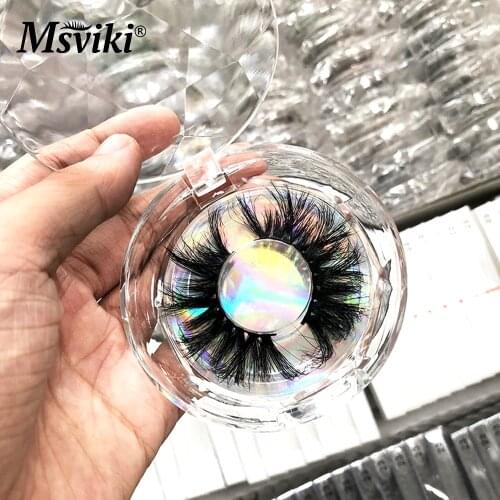 Fast Shipping 25MM Mink Eyelashes Extension Eyelash Boxes Packaging Bulk 5/10/20/50 Pairs Fluffy Curly 5D False Lashes Vendors