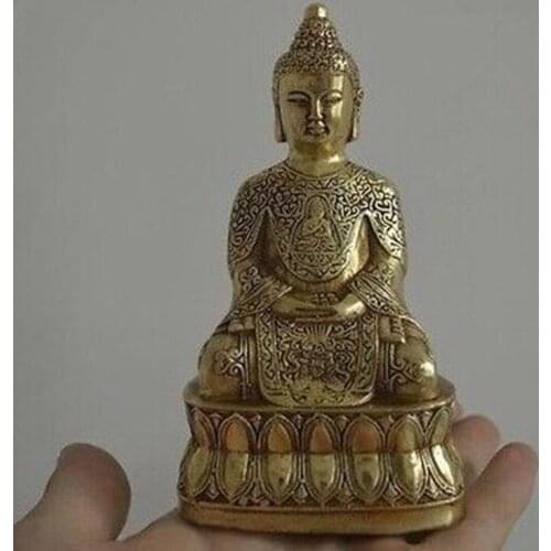 Beautiful Tibetan copper Amitabha Sakyamuni Buddha Statue