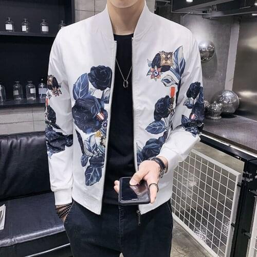 2020 Luxury Print Jackets Men Spring Fashion Bomber Jacket Casual Slim Fit Mens Coat Streetwear Social Outwear Top Clothing