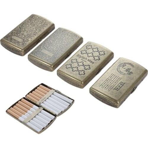 Metal Tobacco Holder Pocket Box Storage Pocket Cigarette Box 12 Sticks Cigarette Boxes Holders Smoking Cigarette Case Men Gift