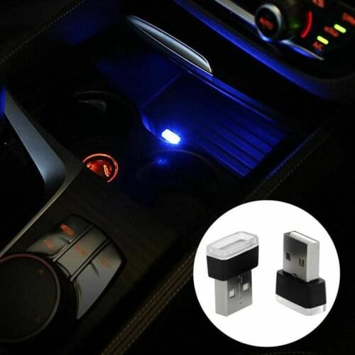 Mini USB Light LED Modeling Car Ambient Light Neon Interior Light Car Jewelry (6 kinds of light colors)