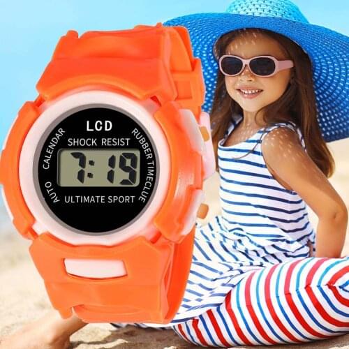 Fashion and Durable Kids Casual Electronic Watch Children Comfortable Silicone Sports Cute Watches NOV99