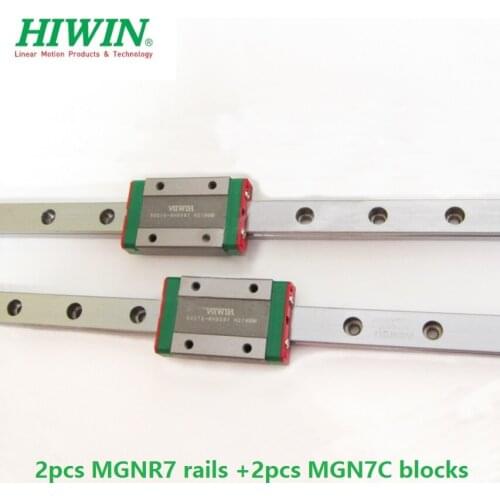 2pcs Taiwan Original HIWIN 7mm linear guide rail MGNR7 -L 100mm 200mm 250mm 300mm +2pcs MGN7C mini blocks 3d printer CNC MGN7