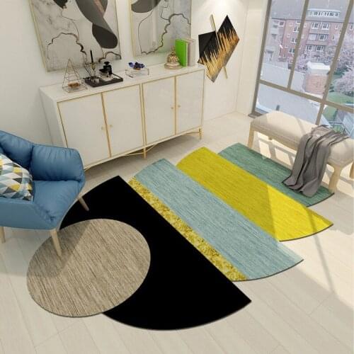 Nordic Oval Carpet Bedroom Modern Geometric Hallway/Corridor Rugs Thick Cloakroom Mat Balcony Bedside Area Rug Living Room Floor