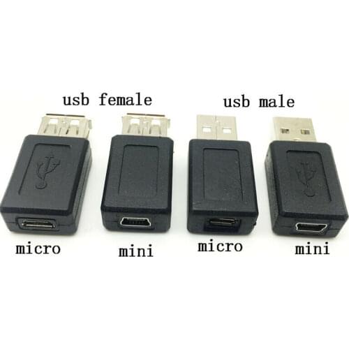 USB 2.0 Type A to Mini 5Pin B Converter Micro USB Female Male Connector Adapter