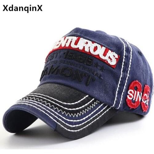 XdanqinX casual cotton baseball caps for men women washed sports cap mens hip hop hat snapback cap womens embroidery brand hat