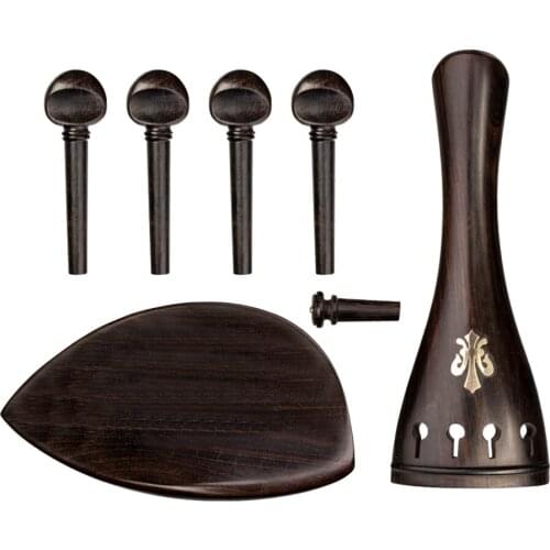 Handcrafted Ebony 4/4 Size Violin Fiddle Accessory Full Set End Pin Durable