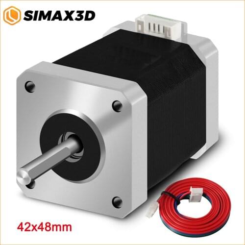 SIMAX3D Nema17 Stepper Motor 42BYGH 1.8A 52N.CM 17hs8401S 42X48mm Motor Double Shaft for 3D Printer CNC Monitor Equipment