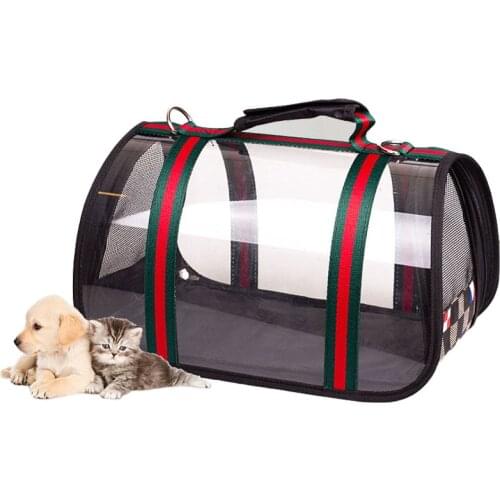 Pet Supplies Portable Pet Puppy Travel Tote Bag Small Dogs and Cats Outing Travel Carrying Bag Transparent Breathable Handbags