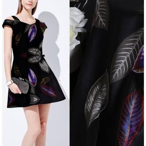 150 cm printed fabric meter leaf print dress scarf diy fabric material stretch polyester fabric wholesale cloth child fabrics