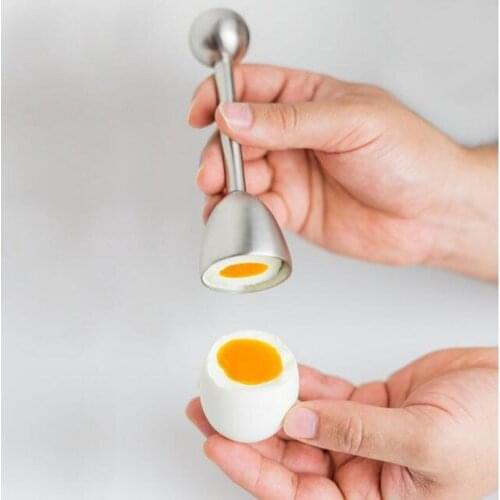 Stainless Steel Egg Topper Shell Top Cutter Knocker Opener Raw Egg Cracker Separator ,1 Shells Remover Top Cutter