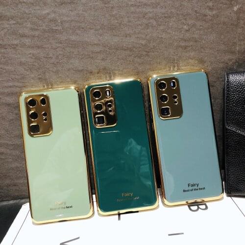 200pcs/lot Solid Color Electroplate TPU Phone Case For Huwei Nova 6 6SE 5i P40 Lite P40 Pro V30 Mate 30 Lite Soft Coque Cover