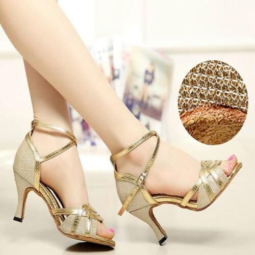 Girl Ballroom Dancing Shoes Upscale Flash Latin Dance Shoe Brand Women Social Sneakers Closed Toe Slip-On Lovely For Female 7027