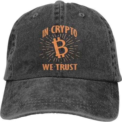 In Crypto We Trust Baseball Caps Peaked Cap Bitcoin Miners Meme Sun Shade Hats for Men