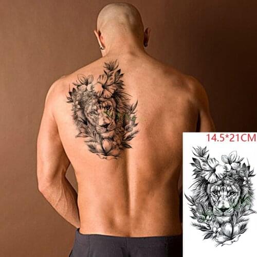 Waterproof Temporary Tattoo Sticker Lion Flower Cat Animal Tatto Stickers Flash Tatoo Fake Tattoos for Men Women