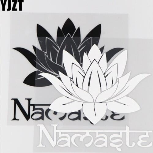 YJZT 16×15.1CM Cartoon Lotus Yoga Meditation Namasle Vinyl Car Sticker Decal Art Decoration Black/Silver 4C-0193