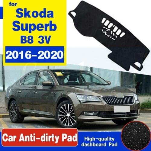 For Skoda Superb 3 B8 3V 2016 2017 2018 2019 2020 MK3 Anti-Slip Mat Dashboard Cover Pad Sunshade Dashmat Cover Car Accessories