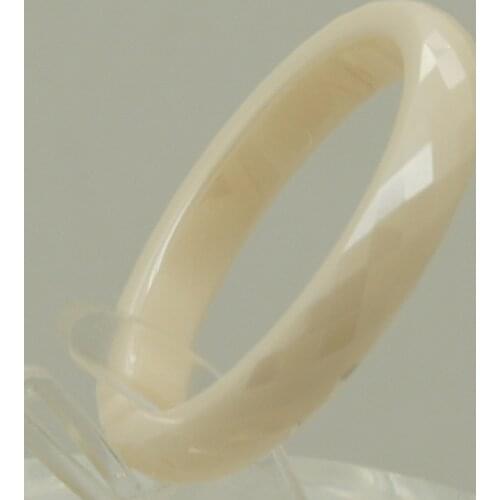 3.5mm width rare pearl ivory color classic multi facett hi-tech scratch proof ceramic ring