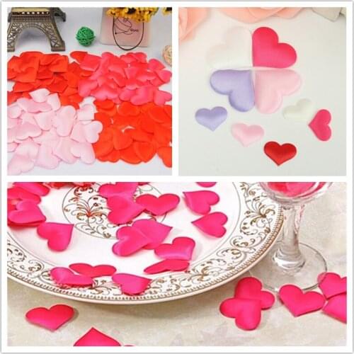 500pcs 2cm Wedding Flower Petals Throwing Sponge Heart Petals Wedding Table Decoration Valentines Day Decor Party Supply 8zHH199
