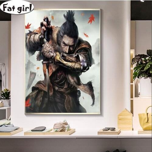Diamond embroidery Japanese Samurai Swordsman 5D diy diamond painting cross stitch mosaic Rhinestone Portrait square round drill