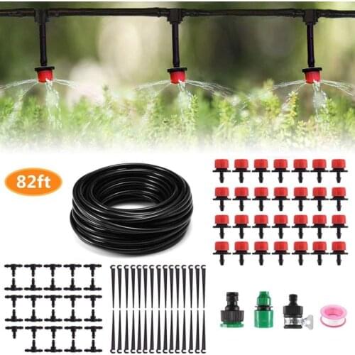 25/10/5m Automatic Micro Drip Irrigation Watering Spray Garden Plant Greenhouse System With Adjustable Dripper