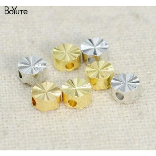 BoYuTe (100 Pieces/Lot) 5*2.5MM Hand-made Flower Carved Spacer Beads Factory Direct Sale Diy Jewelry Accessories Loose Beads