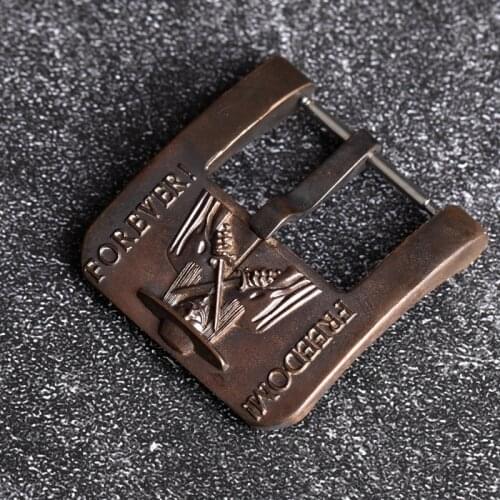 Bronze Buckle Watchband Suitable For PAM111 441 Character Buckle Oxidized Old Leather Buckle